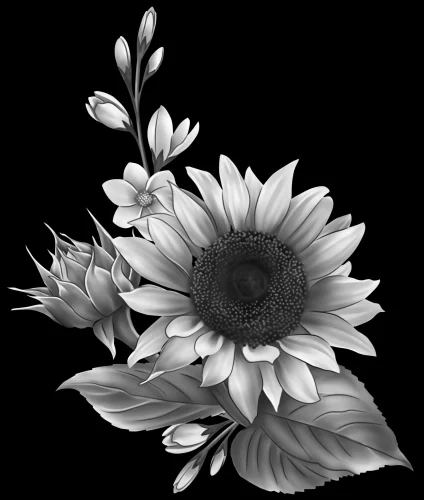 Цветочная композиция 013 (подсолнух и крокусы) 