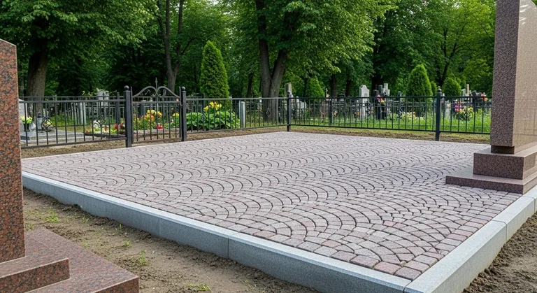 Гранитная плитка ёлочкой на участке, образец ПМ021 в Ульяновске