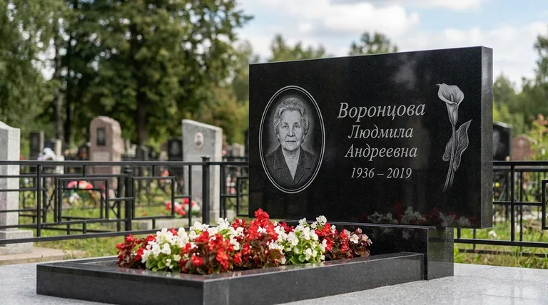 Памятник с гравировкой калл — выполненная работа «Воронцова» в Ульяновске