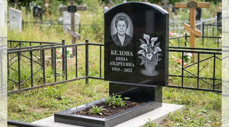 Памятник с гравировкой калл — выполненная работа «Белова» в Ульяновске