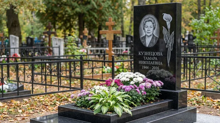 Памятник с гравировкой калл — выполненная работа «Кузнецова» в Ульяновске