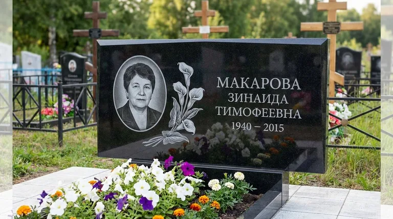 Памятник с гравировкой калл — выполненная работа «Макарова» в Ульяновске