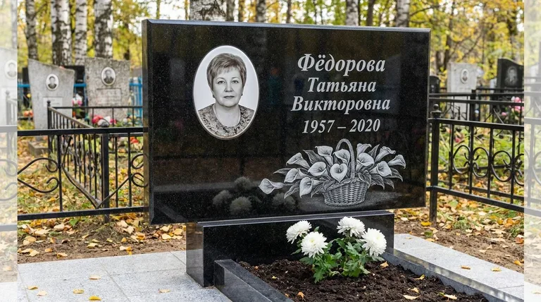Памятник с гравировкой калл — выполненная работа «Фёдорова» в Ульяновске