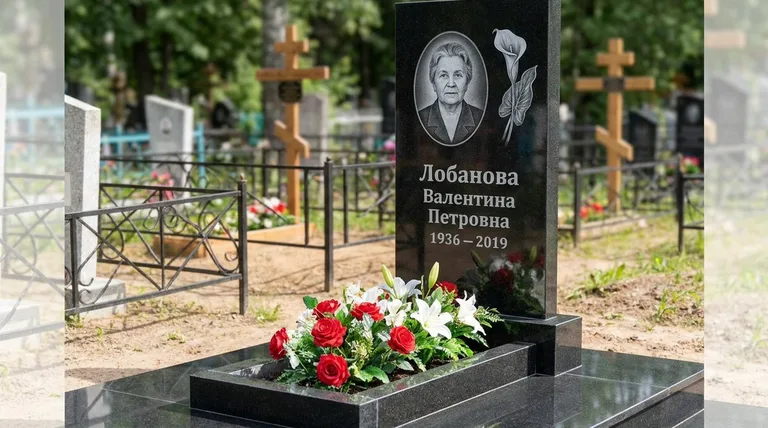 Памятник с гравировкой калл — выполненная работа «Лобанова» в Ульяновске