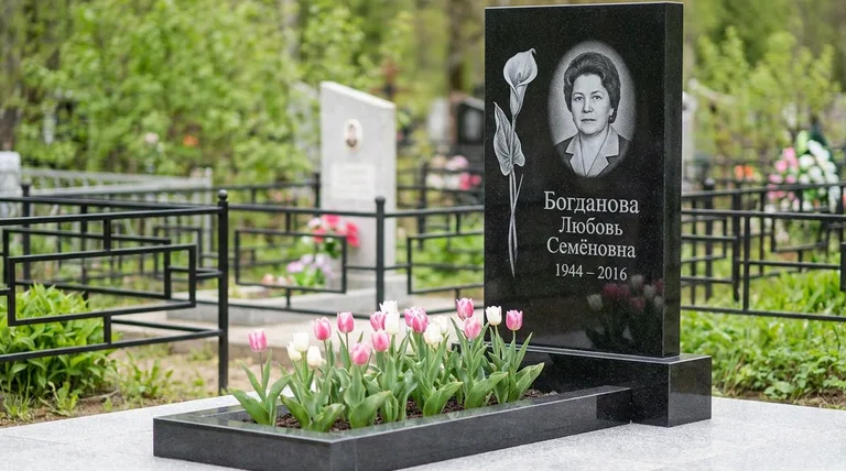 Памятник с гравировкой калл — выполненная работа «Богданова» в Ульяновске