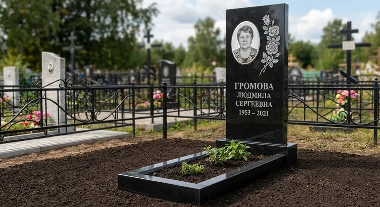 Памятник с гравировкой роз — выполненная работа «Громова» в Ульяновске