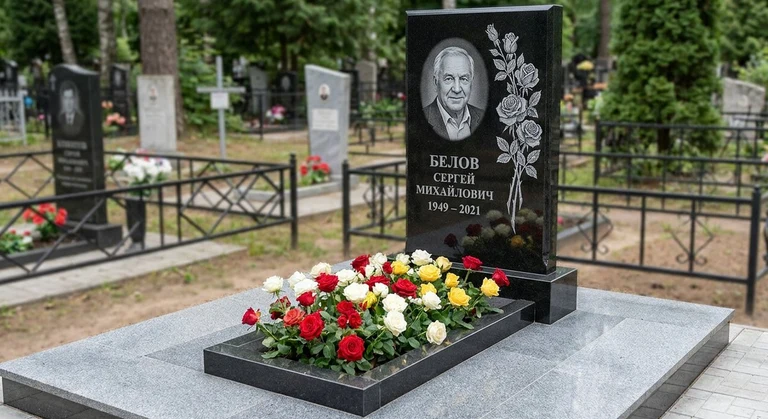 Гравировка цветов на памятник в Ульяновске — розы на граните