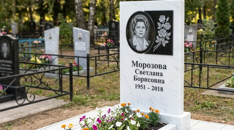 Памятник с гравировкой роз — выполненная работа «Морозова» в Ульяновске
