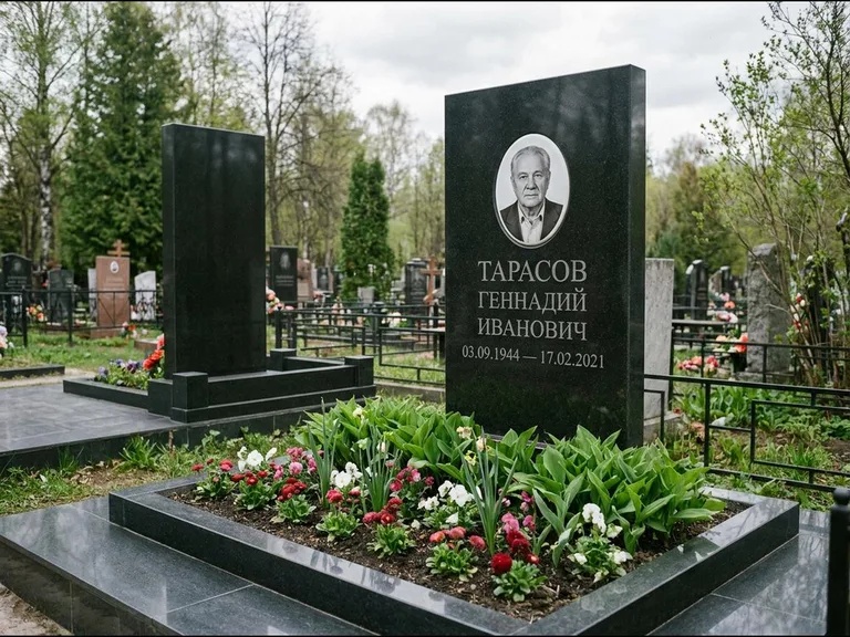 Керамический портрет на габбро-диабазе в Ульяновске