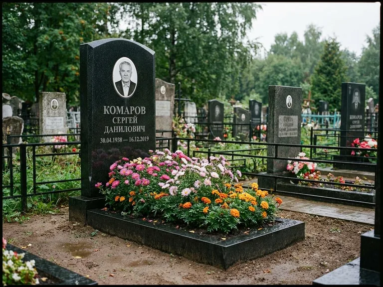 Портрет на керамике — семейный памятник в Ульяновске