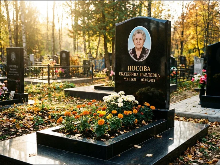 Керамический портрет мужчины на чёрном граните в Ульяновске