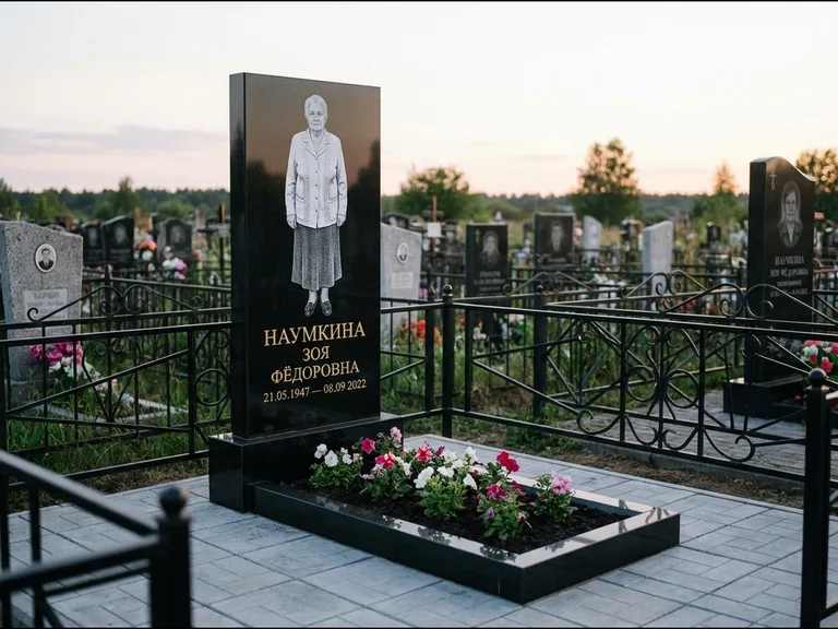 Гравировка портрета на чёрном граните — выполненная работа 18 в Ульяновске