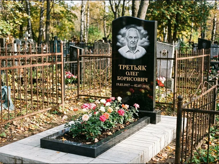 Гравировка портрета на чёрном граните — выполненная работа 23 в Ульяновске