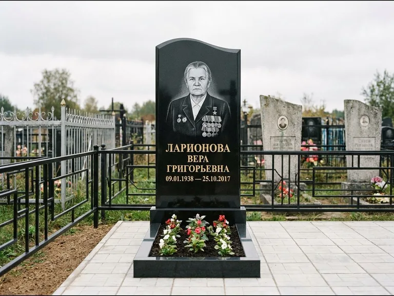 Гравировка портрета на чёрном граните — выполненная работа 28 в Ульяновске