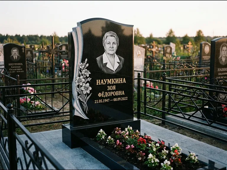 Гравировка портрета на чёрном граните — выполненная работа 6 в Ульяновске