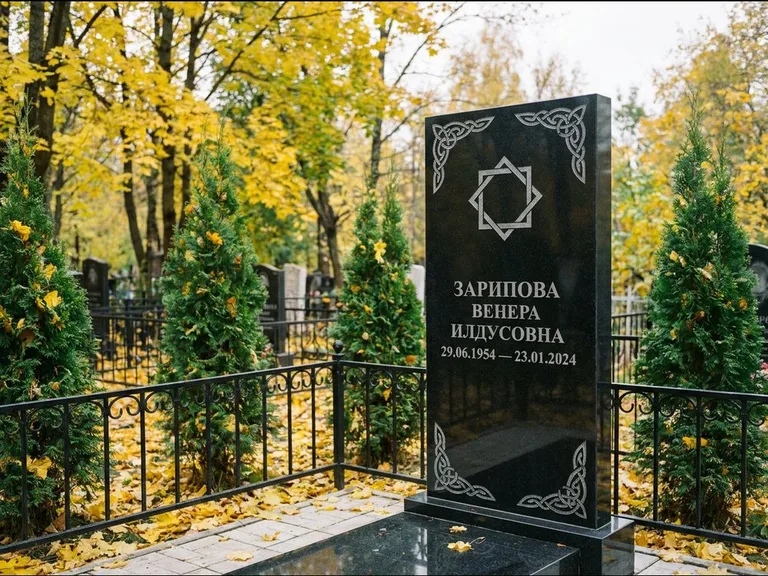 Мусульманский памятник — руб аль-хизб с восточной плетёнкой, работа «Зарипова» в Ульяновске