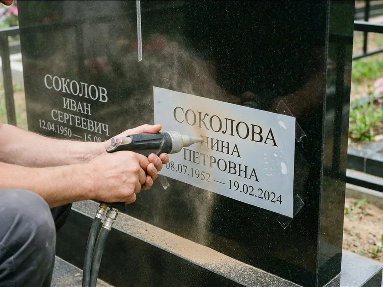 Догравировка ФИО и дат — гравировка с выездом на кладбище в Ульяновске