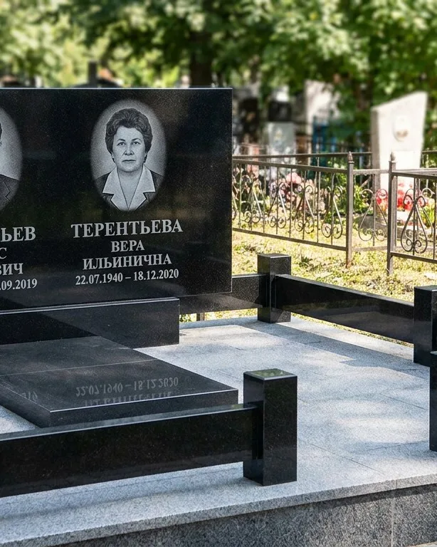 Премиум памятник под ключ с золочёной гравировкой в Ульяновске