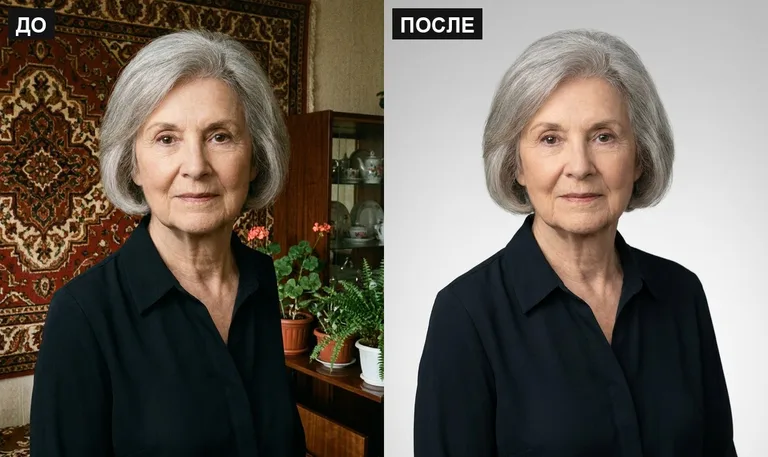Ретушь фото на памятник — замена фона: до и после в Ульяновске