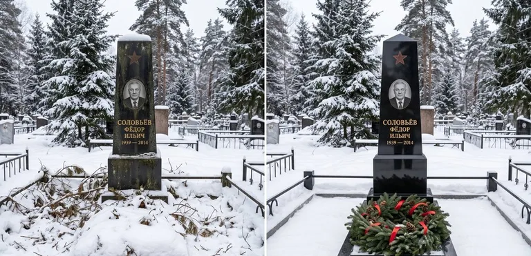Уборка старого памятника до и после в Ульяновске