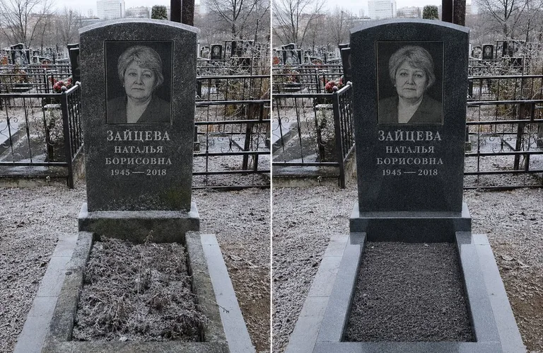 Диптих №10: белый мрамор — убраны жёлтые подтёки, восстановлена белизна стелы в Ульяновске