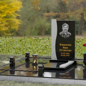 Вертикальный Гранитный памятник для одного - П125