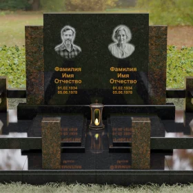 Горизонтальный Комбинированный памятник на двоих - П132