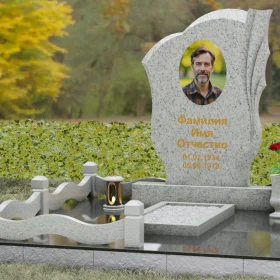 Светский гранитный вертикальный памятник - П147