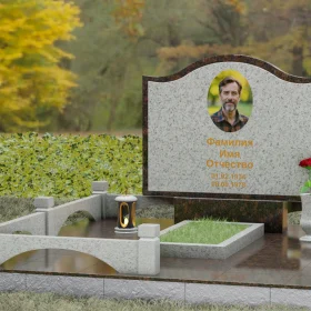 Горизонтальный комбинированный памятник на одного - П157