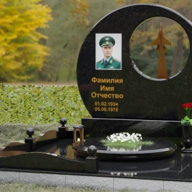 Горизонтальный памятник Гранит|Металл на одного - П185