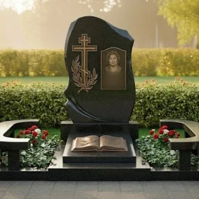 Гранитный православный памятник для мемориального комплекса - ПН378