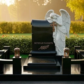 Гранитный или мраморный элитный православный памятник - ПН393