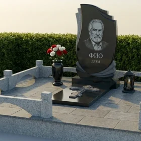 Православный вертикальный памятник с крестом - ПН463