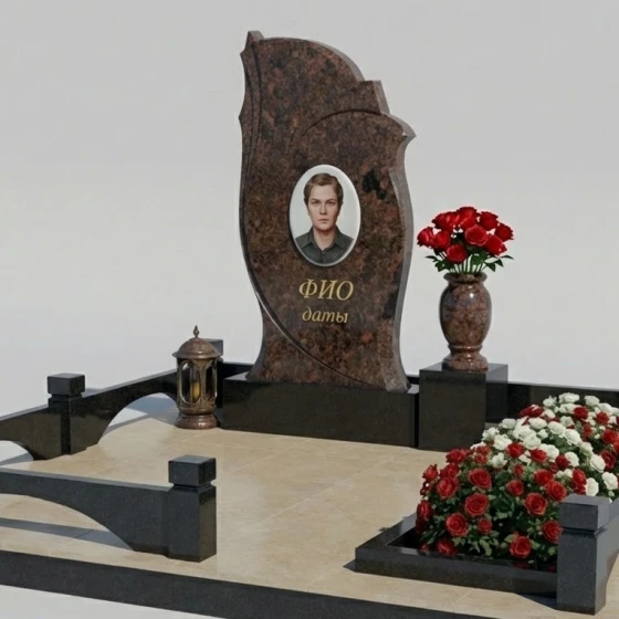 Гранитный мемориал "Волна Памяти" с зеркальной полировкой, гранит Дымовский