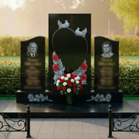 Гранитный светский памятник для двоих ПН642