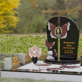 Гранитный вертикальный памятник на одного - П238