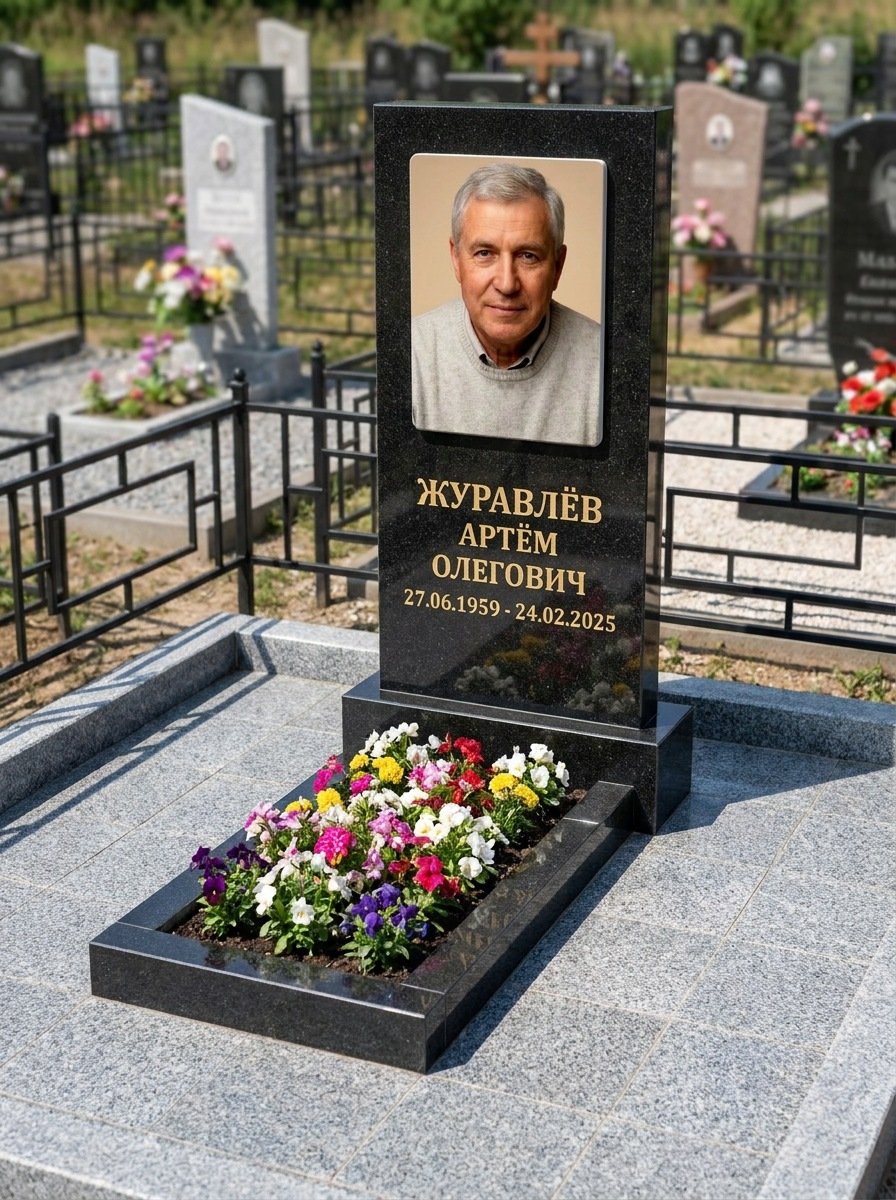 Портрет на памятнике в Ульяновске — Выцветшее фото восстановили — керамогранит 180×240 мм