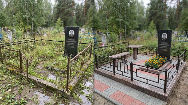 Благоустройство могилы в Ульяновске — пример 2